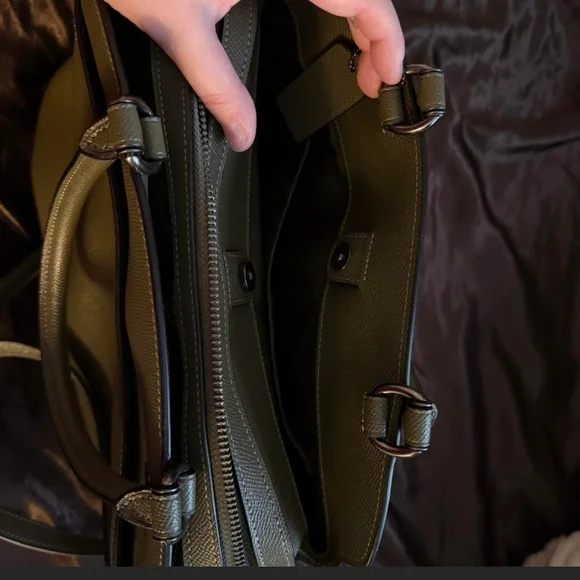Coach Olive Green Leather Handbag - Picture 5 of 9